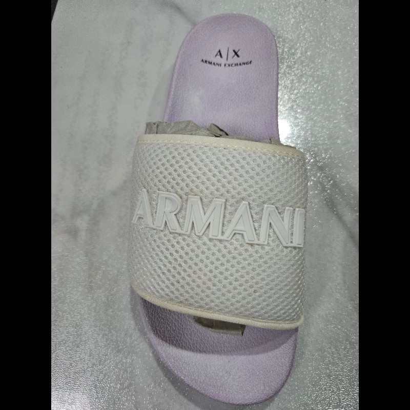 ARMANI 白色潮拖-9