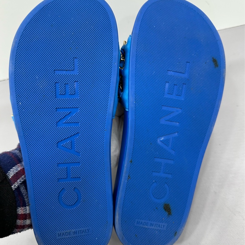 Chanel 古巴系列鏈條拖鞋 涼鞋 有雙c 36碼-4
