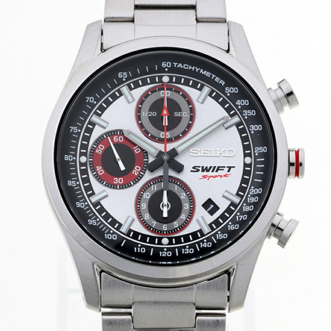 精工鈴木Swift Sport x 聯名腕錶 7T92-HZB0 高級銀色石英錶 A-159761