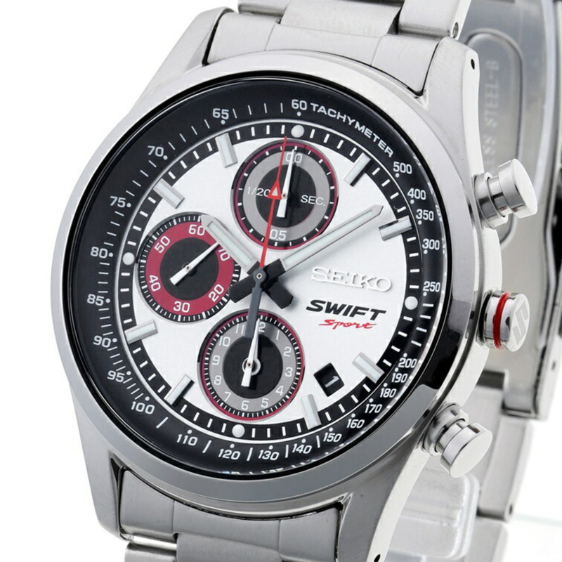 精工鈴木Swift Sport x 聯名腕錶 7T92-HZB0 高級銀色石英錶 A-159761-1