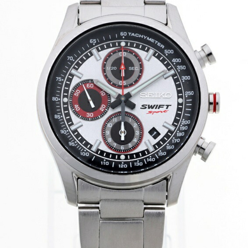 精工鈴木Swift Sport x 聯名腕錶 7T92-HZB0 高級銀色石英錶 A-159761-2