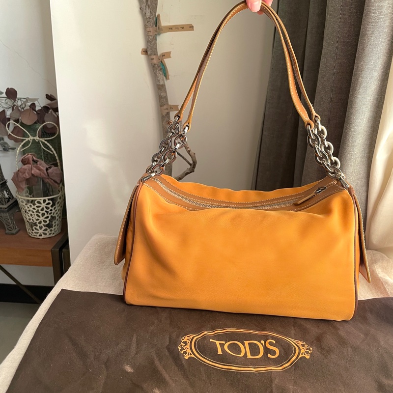 TOD’s帆布包/鏈帶包/肩背包/側背包/自➕長帶斜背/ 🌠正品🌠少用🌠背法多樣/很輕-2