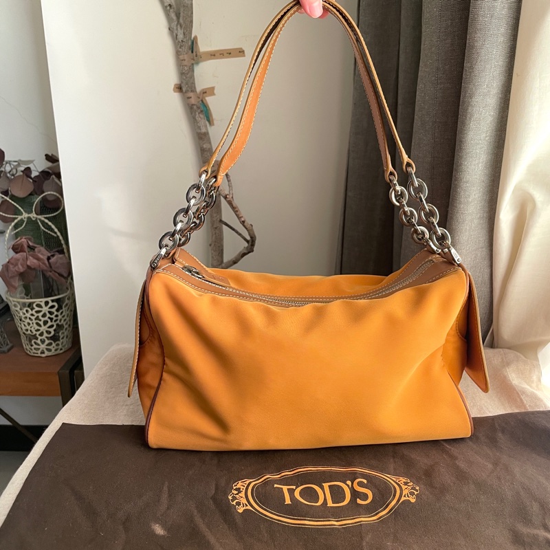 TOD’s帆布包/鏈帶包/肩背包/側背包/自➕長帶斜背/ 🌠正品🌠少用🌠背法多樣/很輕-3