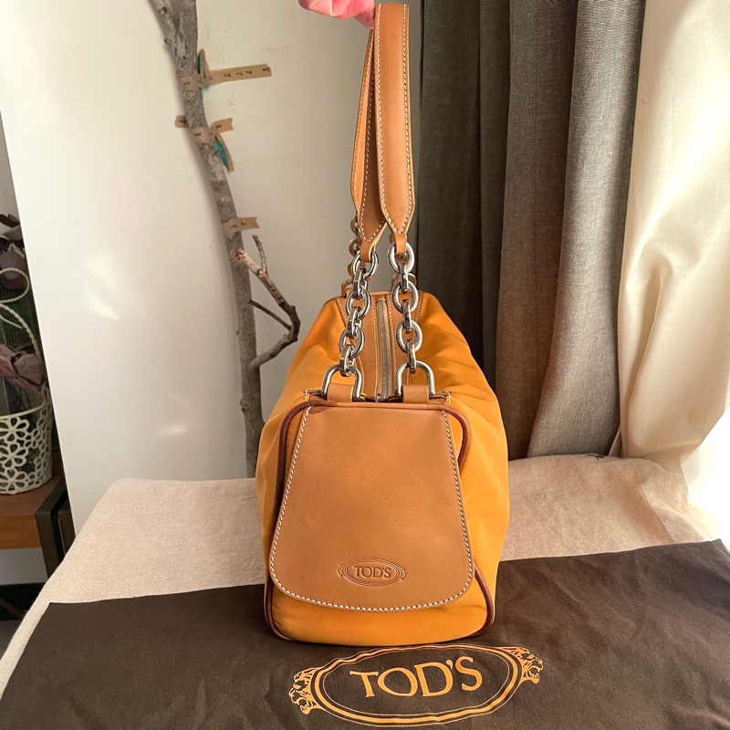 TOD’s帆布包/鏈帶包/肩背包/側背包/自➕長帶斜背/ 🌠正品🌠少用🌠背法多樣/很輕-4