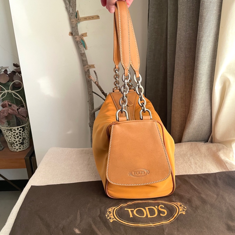 TOD’s帆布包/鏈帶包/肩背包/側背包/自➕長帶斜背/ 🌠正品🌠少用🌠背法多樣/很輕-5