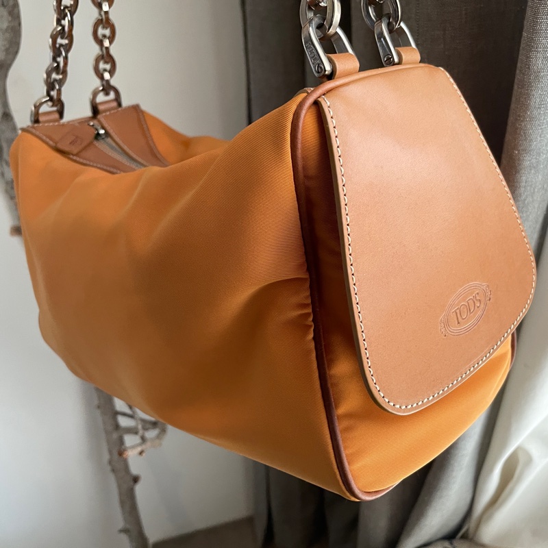 TOD’s帆布包/鏈帶包/肩背包/側背包/自➕長帶斜背/ 🌠正品🌠少用🌠背法多樣/很輕-16