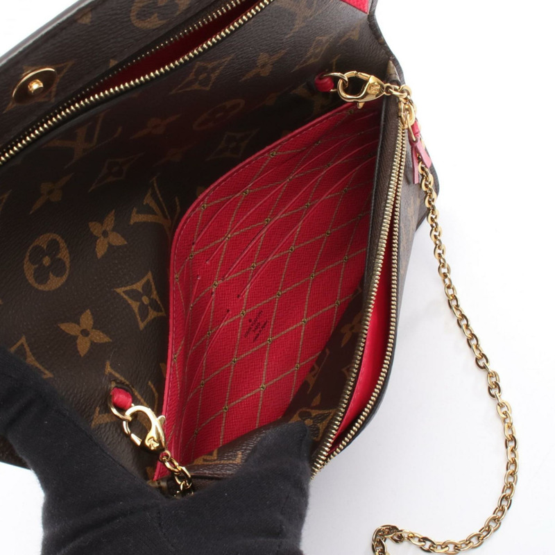 路易威登 Weekend Pochette 單肩包，塗層帆布，Monogram 圖案，女士，棕色，粉紅色，多色，M62456-3