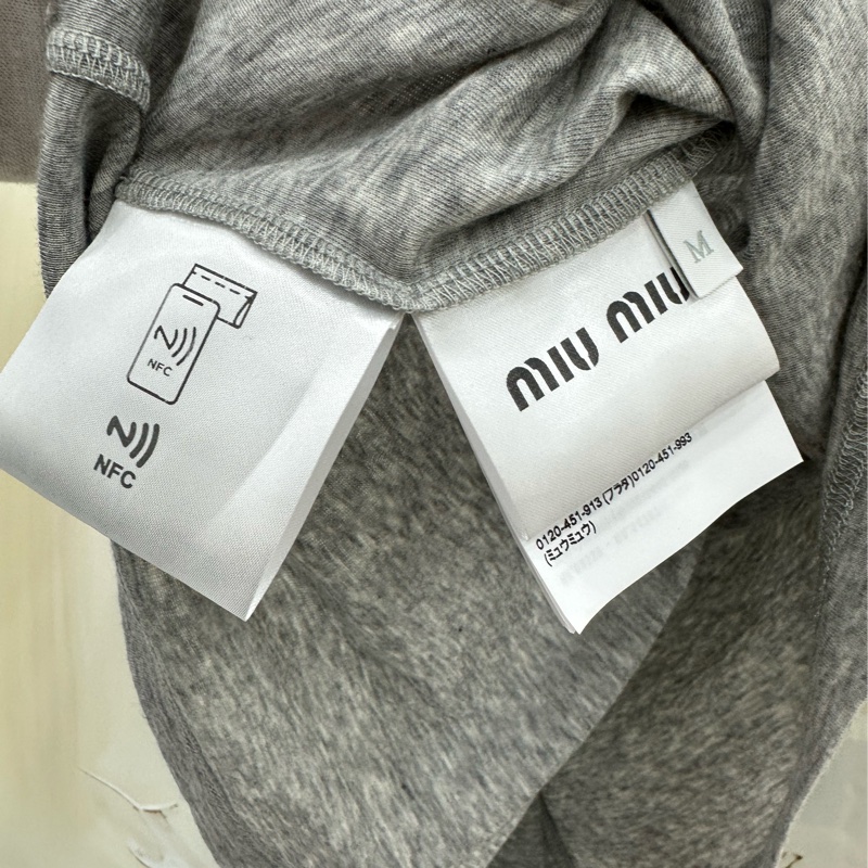 MIU MIU繆繆 字母Logo標誌短袖 SS24 常規T卹 女款 M碼-4