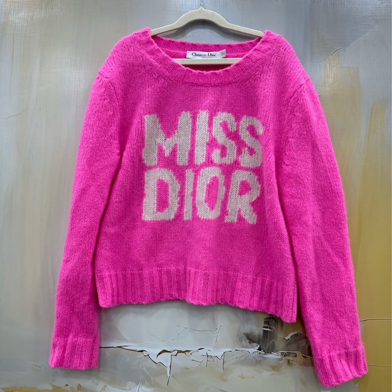 Dior 迪奧 山羊絨 25ss cruise系列字母logo圓領毛衣 38碼-0