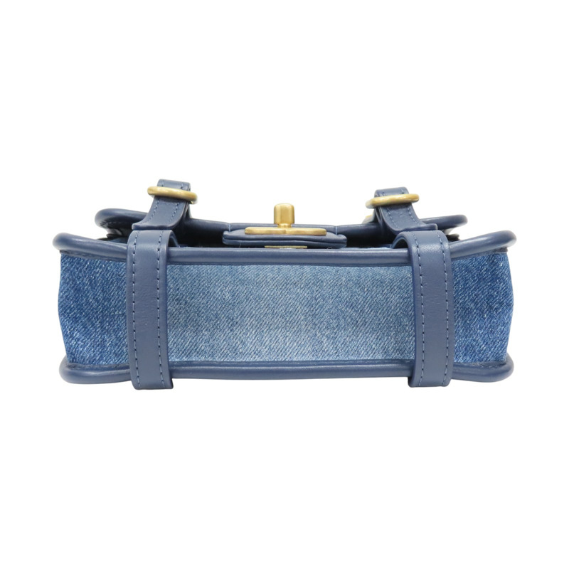 藍色 丹寧 牛仔布 徽章 鏈條包 兩用包【CHANEL 香奈兒】 AS5132-3