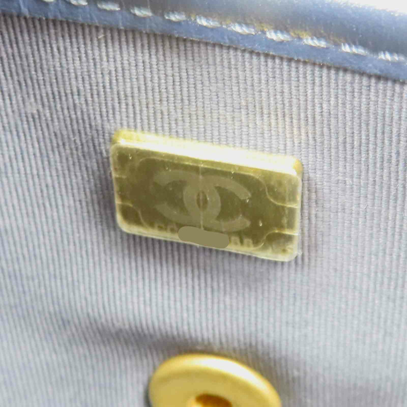 藍色 丹寧 牛仔布 徽章 鏈條包 兩用包【CHANEL 香奈兒】 AS5132-9