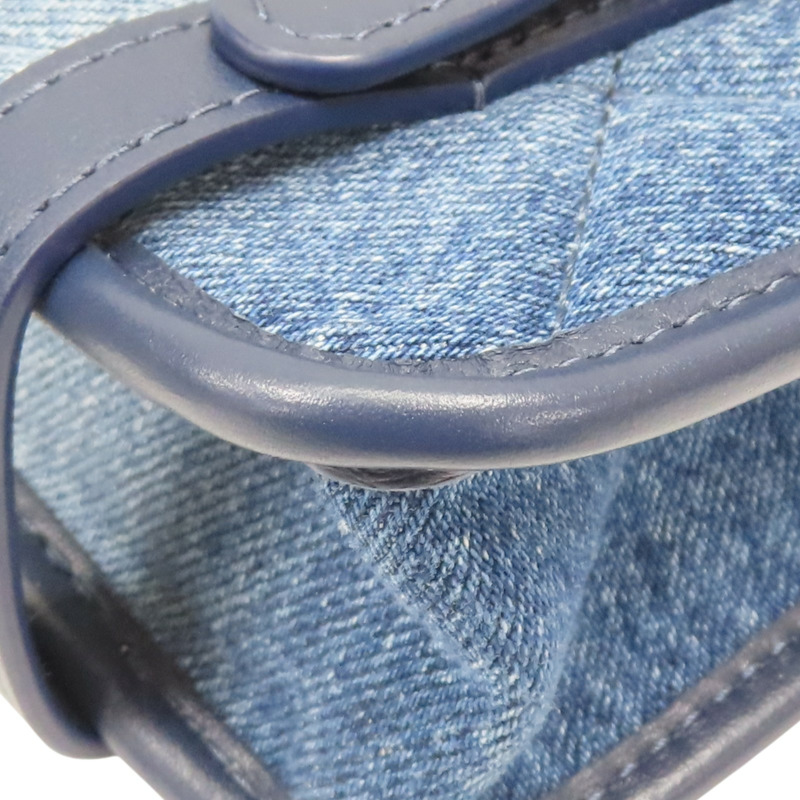 藍色 丹寧 牛仔布 徽章 鏈條包 兩用包【CHANEL 香奈兒】 AS5132-13