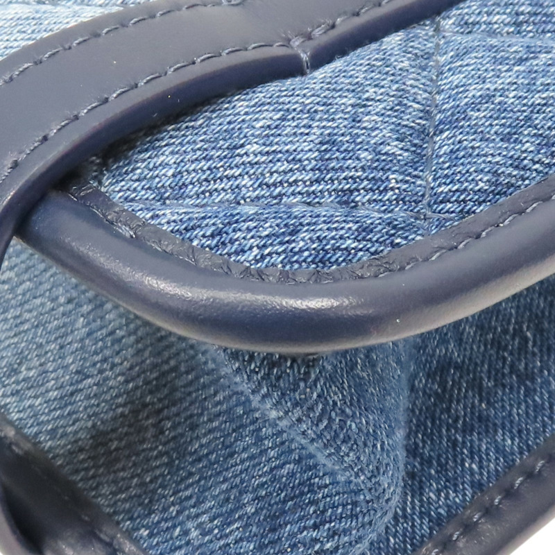 藍色 丹寧 牛仔布 徽章 鏈條包 兩用包【CHANEL 香奈兒】 AS5132-15