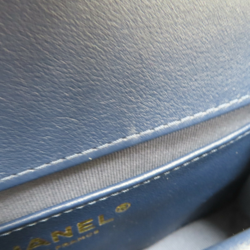 藍色 丹寧 牛仔布 徽章 鏈條包 兩用包【CHANEL 香奈兒】 AS5132-16