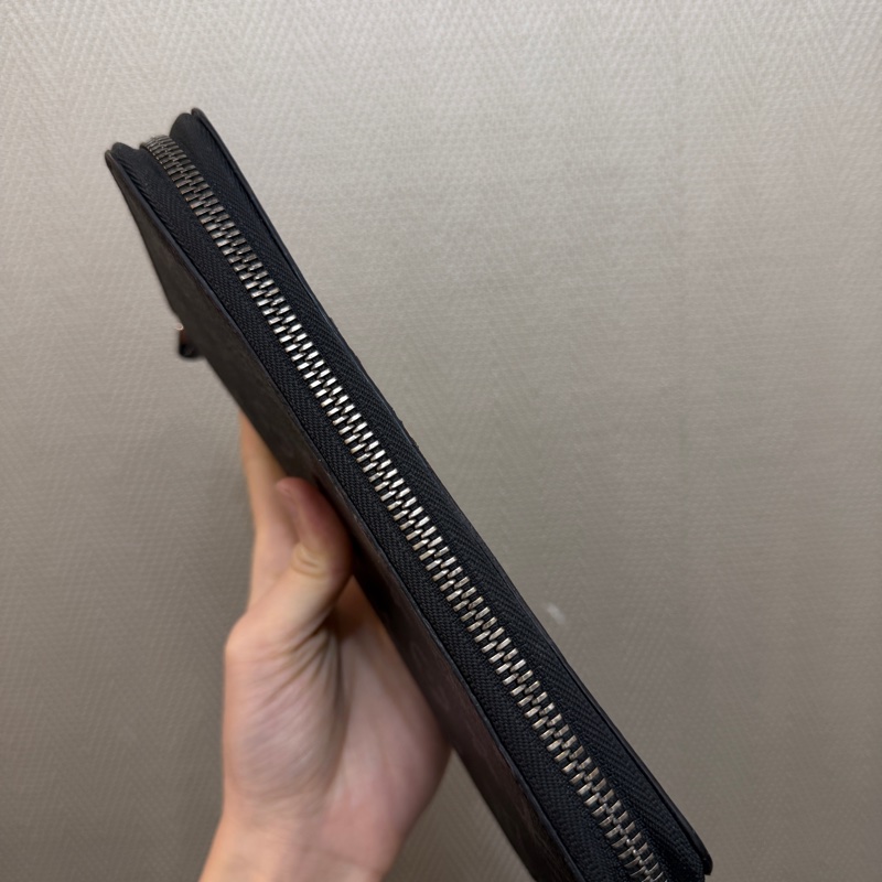 LV 黑灰原花嗚金釦Zippy拉鏈長夾M11611-5
