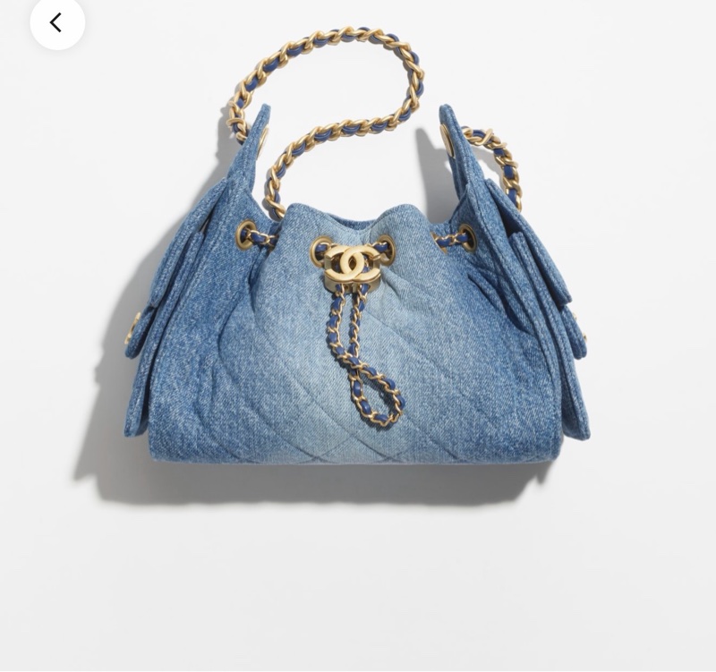 Chanel 全新 25 mini 水洗牛仔布 金扣-0
