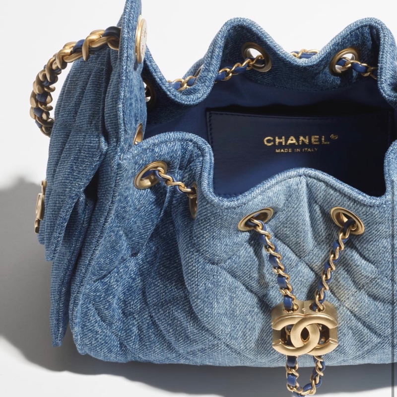 Chanel 全新 25 mini 水洗牛仔布 金扣-2