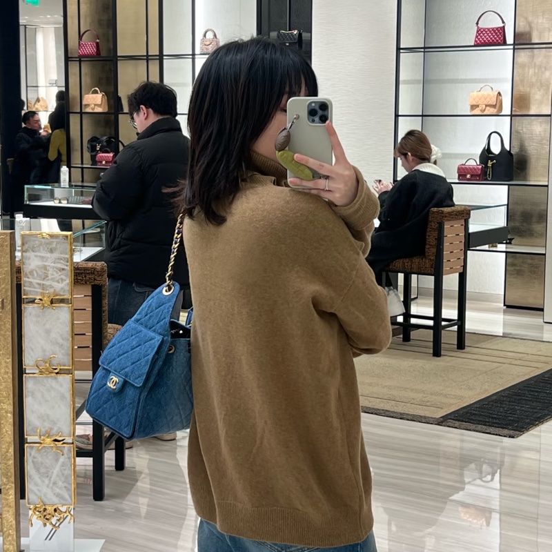 Chanel 全新 25 mini 水洗牛仔布 金扣-6