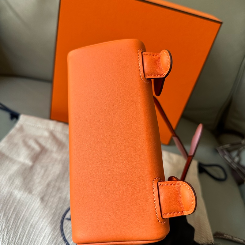 新到 ° Hermes Kellydoll 3Q櫻花粉 橘拼粉K刻粉腳丫粉笑臉超可愛！ 全新全套：防塵袋、絲帶、小票、本子、盒子 2026年票剛抱出-8