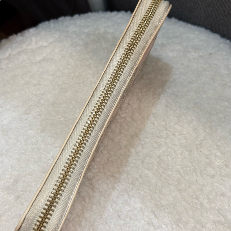 Lv 白棋盤格彩繪款拉鏈長夾-3