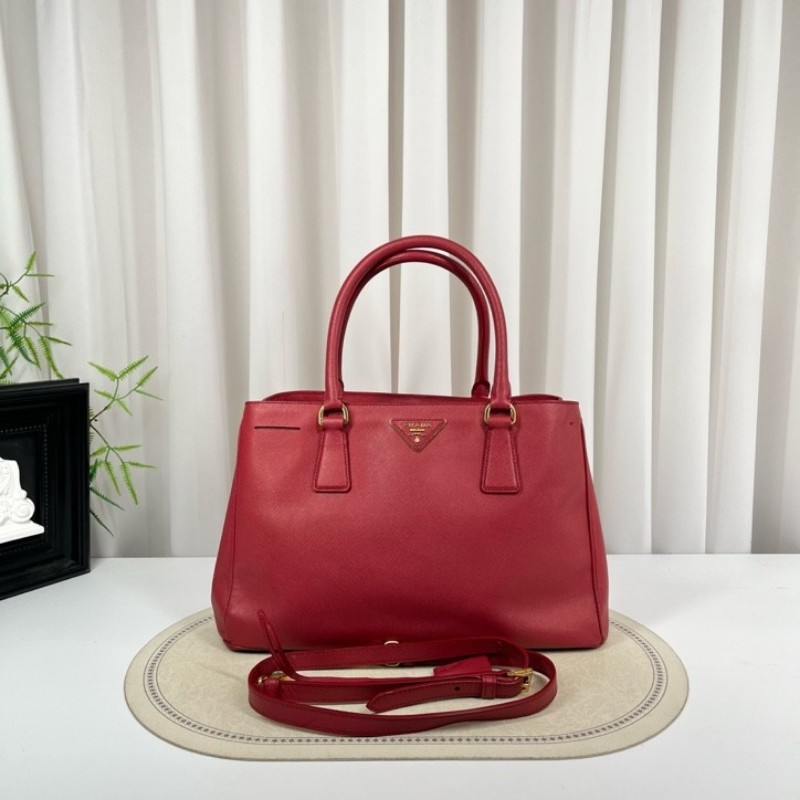 PRADA普拉達 十字紋全皮殺手包 雙拉鏈 容量大 日常通勤出行必備-5