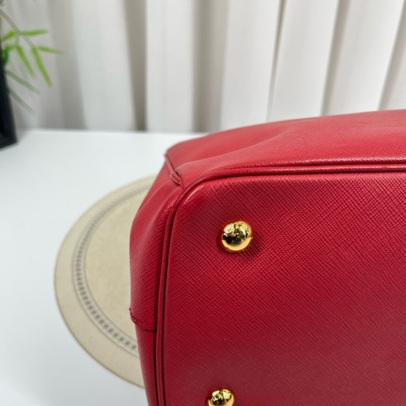 PRADA普拉達 十字紋全皮殺手包 雙拉鏈 容量大 日常通勤出行必備-10