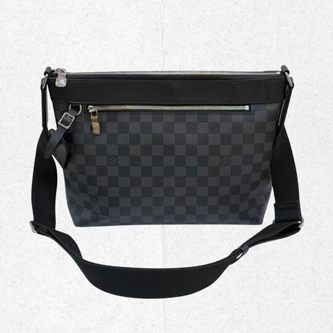 莉亞精品♡ Lv 黑棋盤格郵差包 二手美包