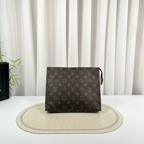 zzz LV路易威登 Poche Toilette 經典老花 塗層帆布洗漱包 男女同款 休閒百搭