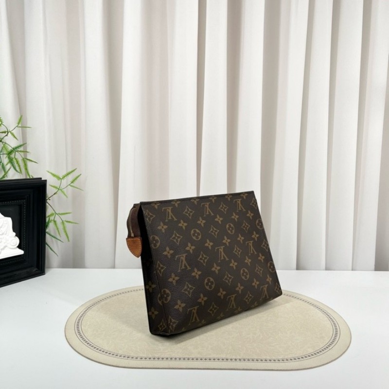 zzz LV路易威登 Poche Toilette 經典老花 塗層帆布洗漱包 男女同款 休閒百搭-1