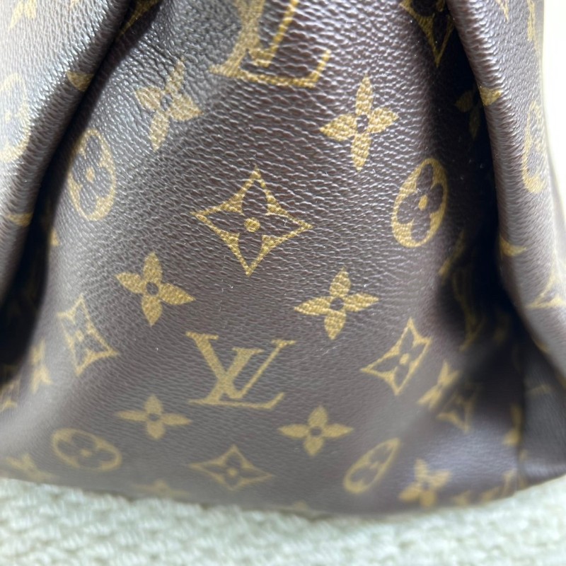 LV路易威登老花Artsy編織手柄包  經典款 棕色皮革邊框 金色五金 容量超大 手提款-12