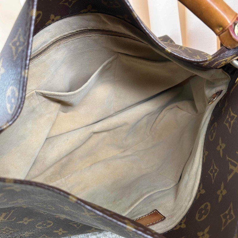 LV路易威登老花Artsy編織手柄包  經典款 棕色皮革邊框 金色五金 容量超大 手提款-13
