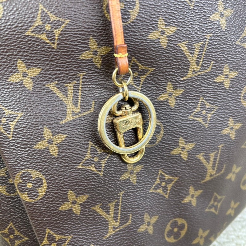 LV路易威登老花Artsy編織手柄包  經典款 棕色皮革邊框 金色五金 容量超大 手提款-19