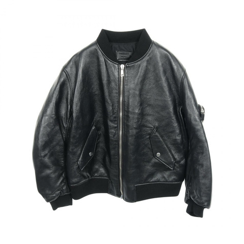 PRADA 黑色納帕皮拉鍊夾克 UPW399 二手男款