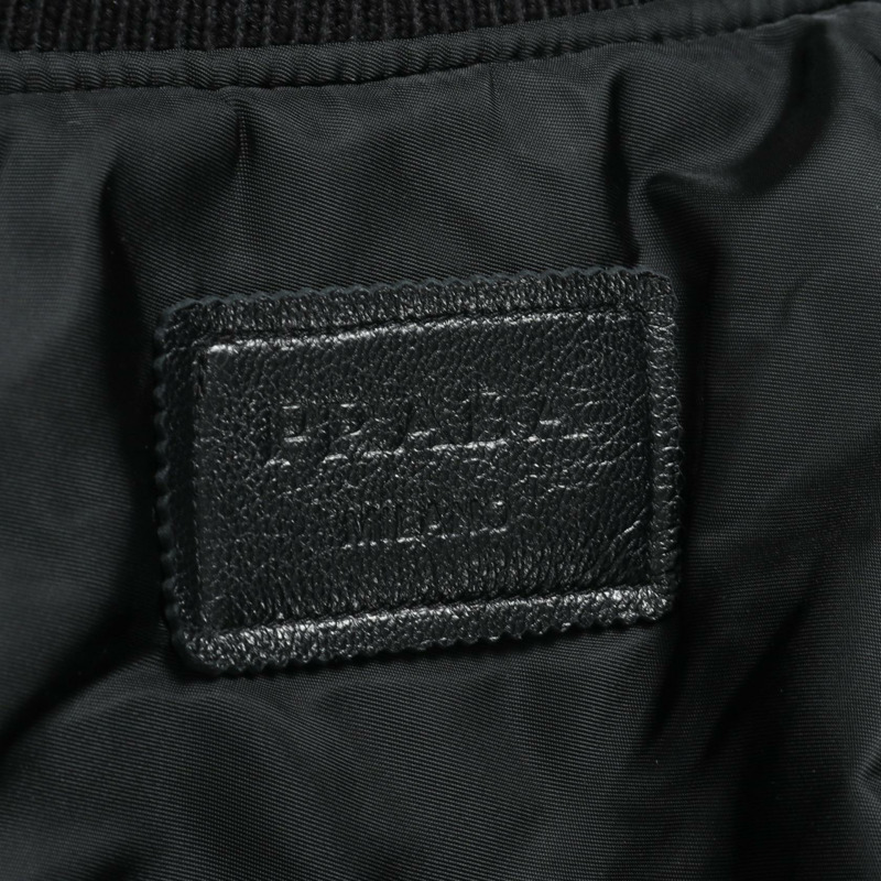 PRADA 黑色納帕皮拉鍊夾克 UPW399 二手男款-2