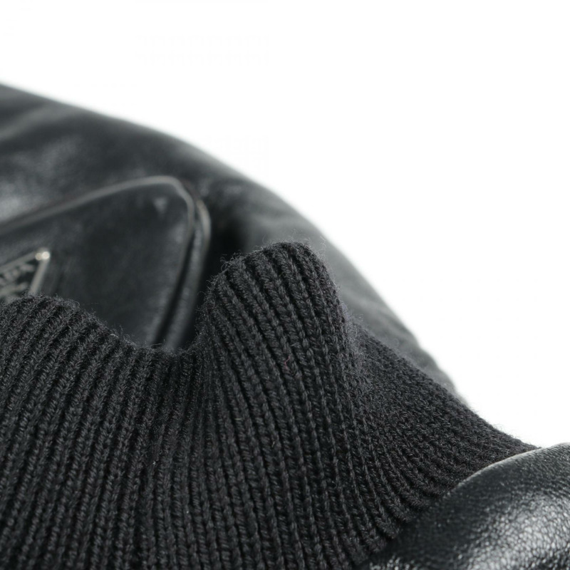 PRADA 黑色納帕皮拉鍊夾克 UPW399 二手男款-5