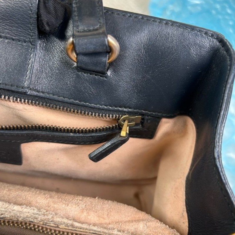 ZZZ GUCCI古馳Marmont黑金馬蒙手提包 單肩包 雙G款 容量實用 有肩帶 手提單肩都可以 百搭款-16