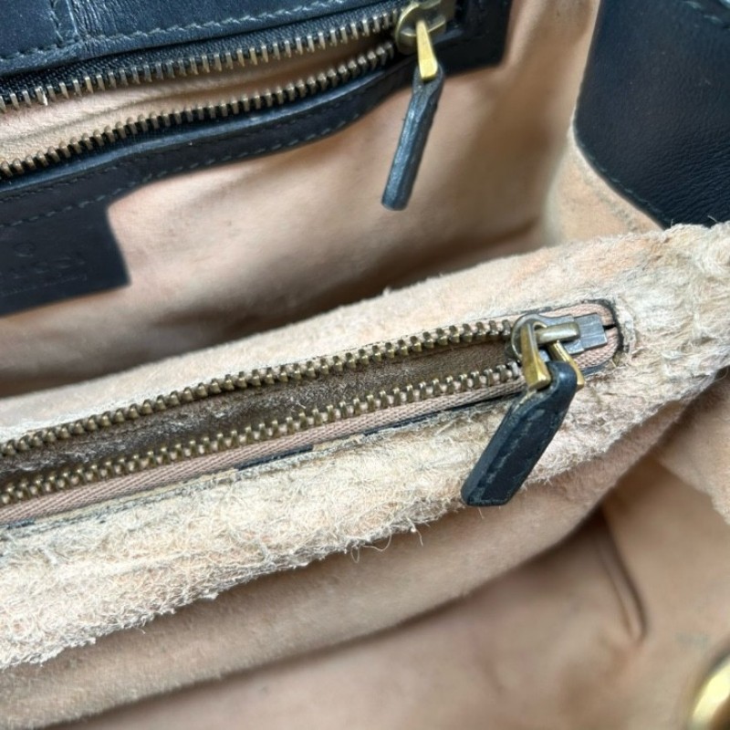 ZZZ GUCCI古馳Marmont黑金馬蒙手提包 單肩包 雙G款 容量實用 有肩帶 手提單肩都可以 百搭款-17