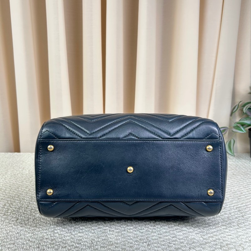 ZZZ GUCCI古馳Marmont黑金馬蒙手提包 單肩包 雙G款 容量實用 有肩帶 手提單肩都可以 百搭款-20