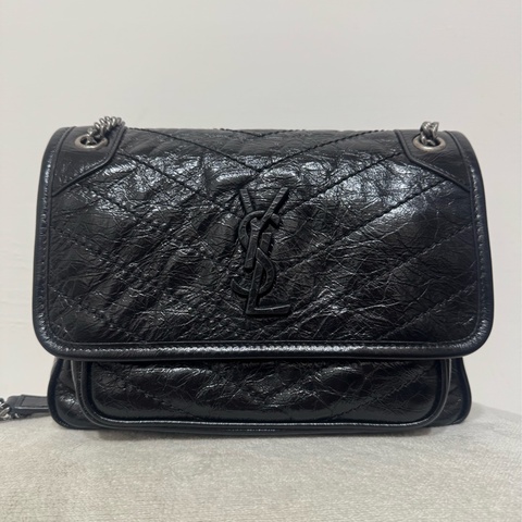 Ysl niki baby黑銀新款D釦