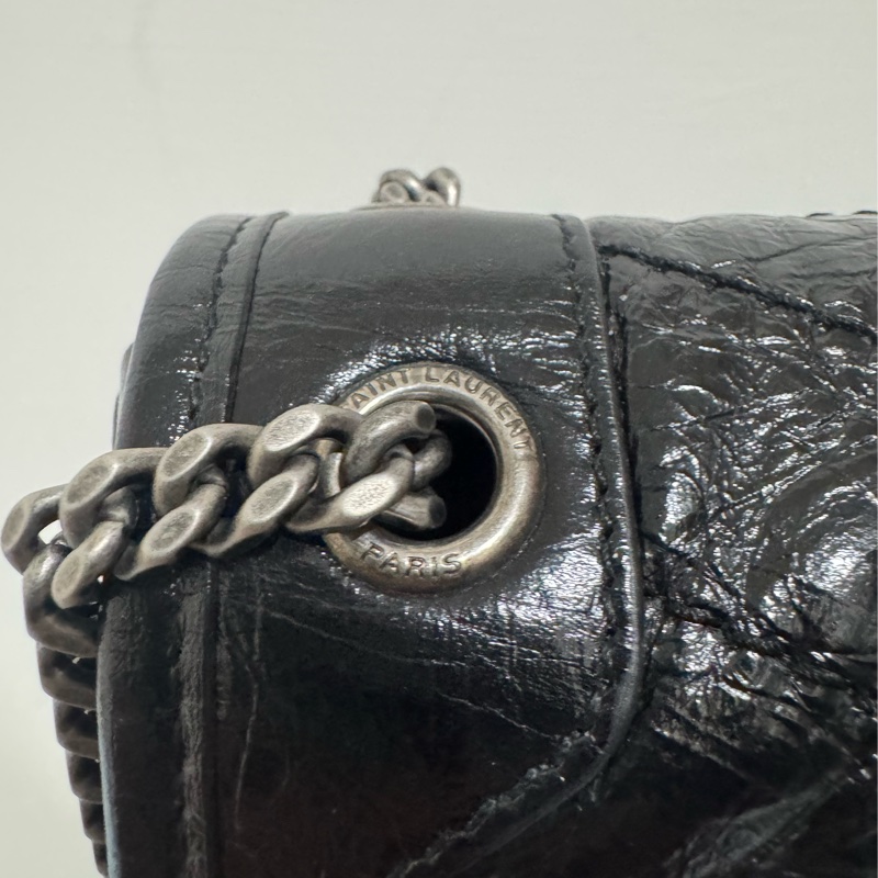 Ysl niki baby黑銀新款D釦-2