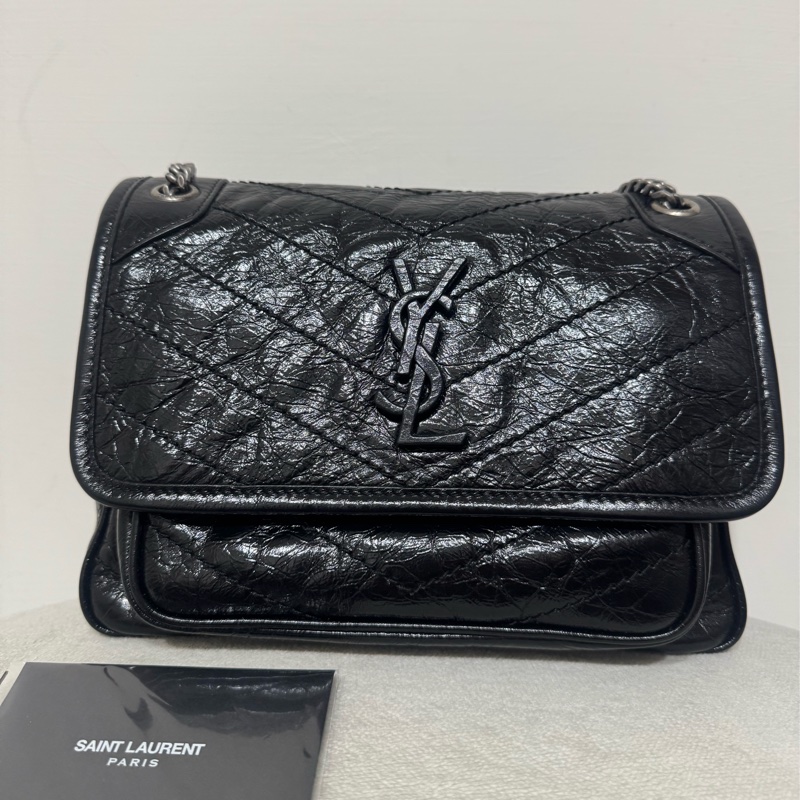 Ysl niki baby黑銀新款D釦-5