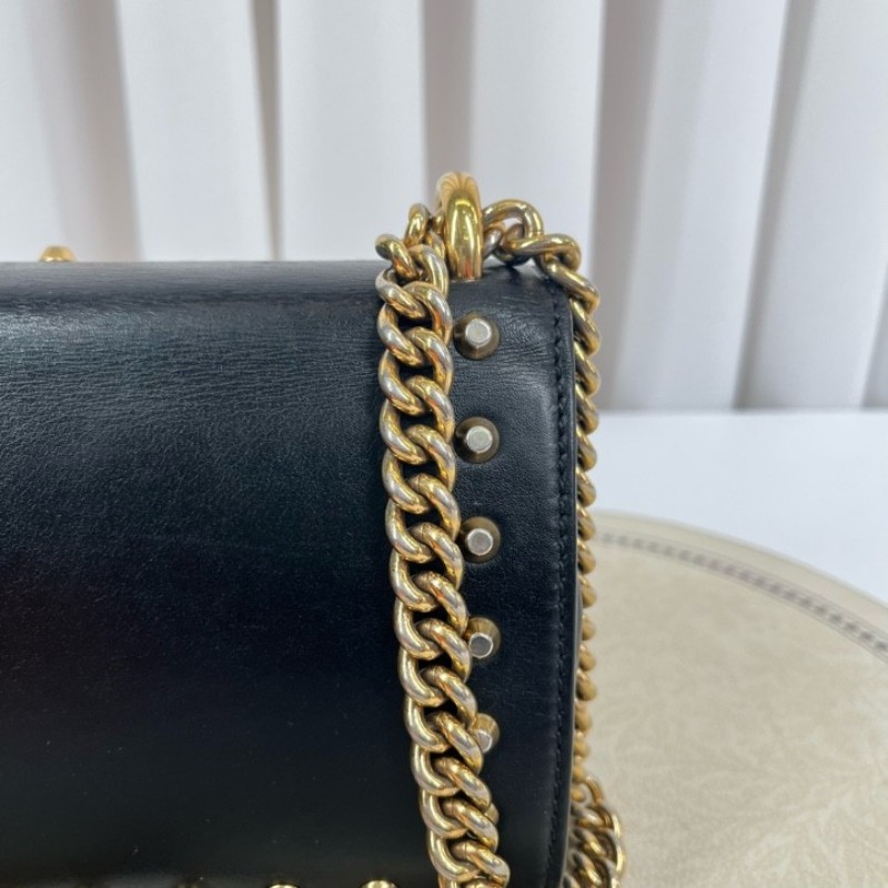 GUCCI古馳 月光寶盒珍珠鉚釘黑色 非常特別的一款 內裏整潔 容量可觀 適合日常通勤使用-9