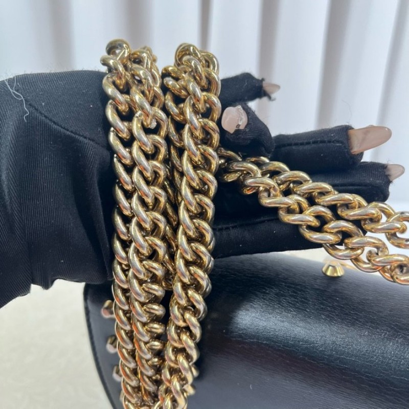 GUCCI古馳 月光寶盒珍珠鉚釘黑色 非常特別的一款 內裏整潔 容量可觀 適合日常通勤使用-18