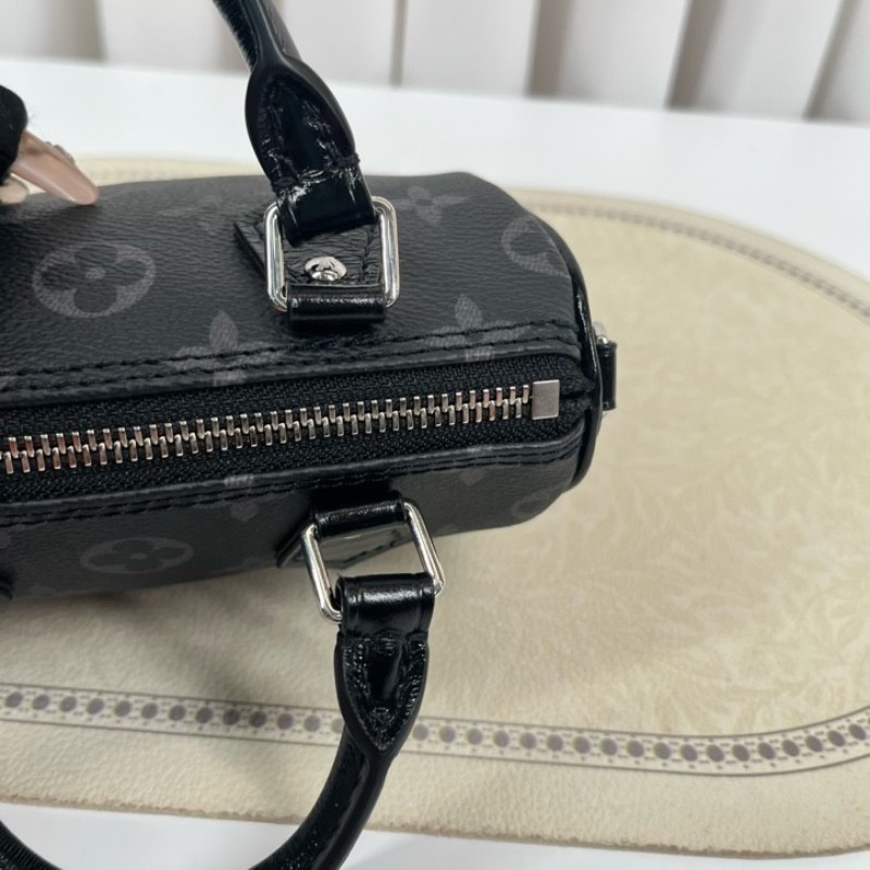 zzz LV路易威登 黑武士speedy nano 黑色老花 手提單肩斜挎包 精緻小巧 高級時尚-20