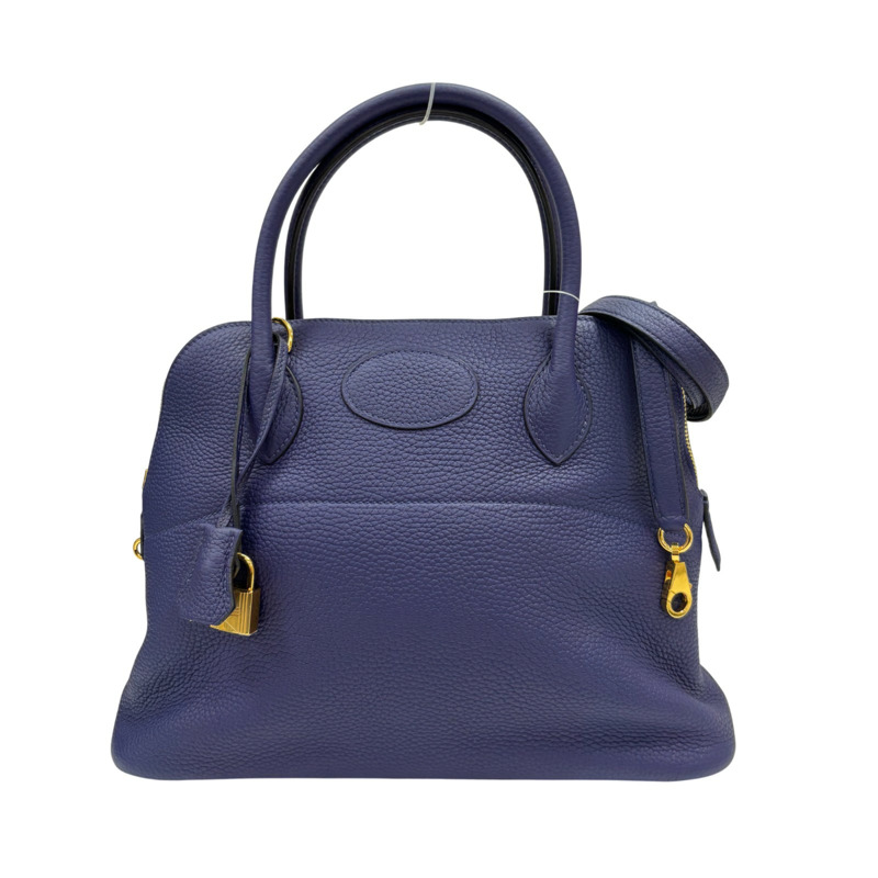 水墨藍 Taurillon牛皮 Bolide 31 柏莉包 兩用包 Z刻 金釦【HERMES 愛馬仕】-0