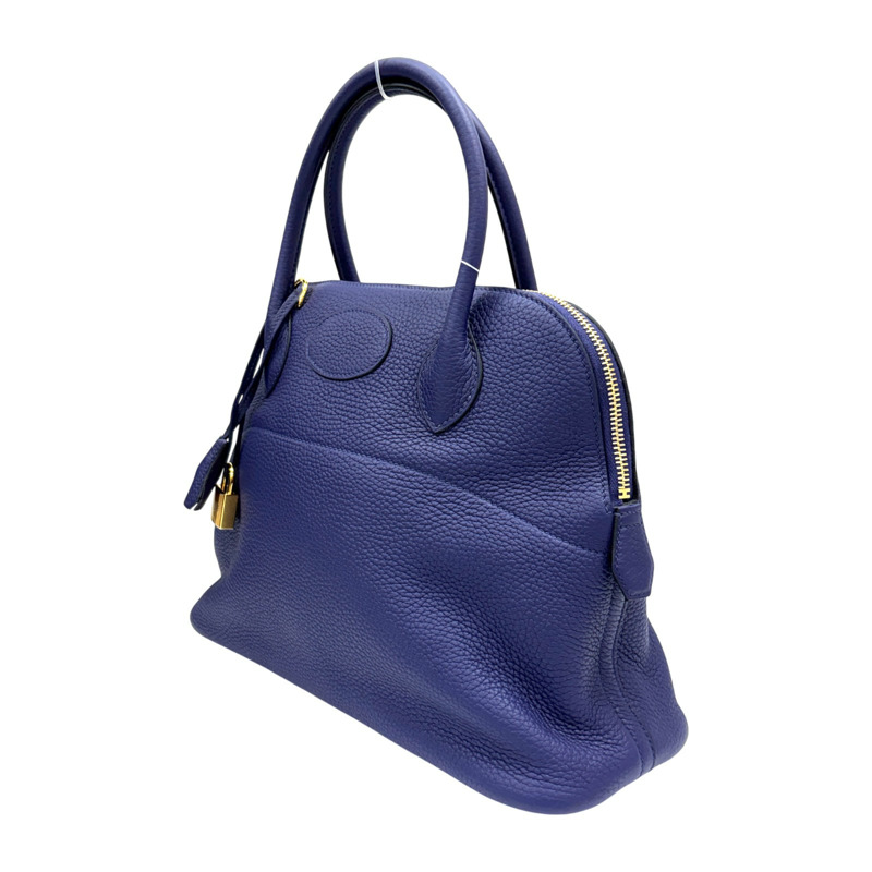 水墨藍 Taurillon牛皮 Bolide 31 柏莉包 兩用包 Z刻 金釦【HERMES 愛馬仕】-1