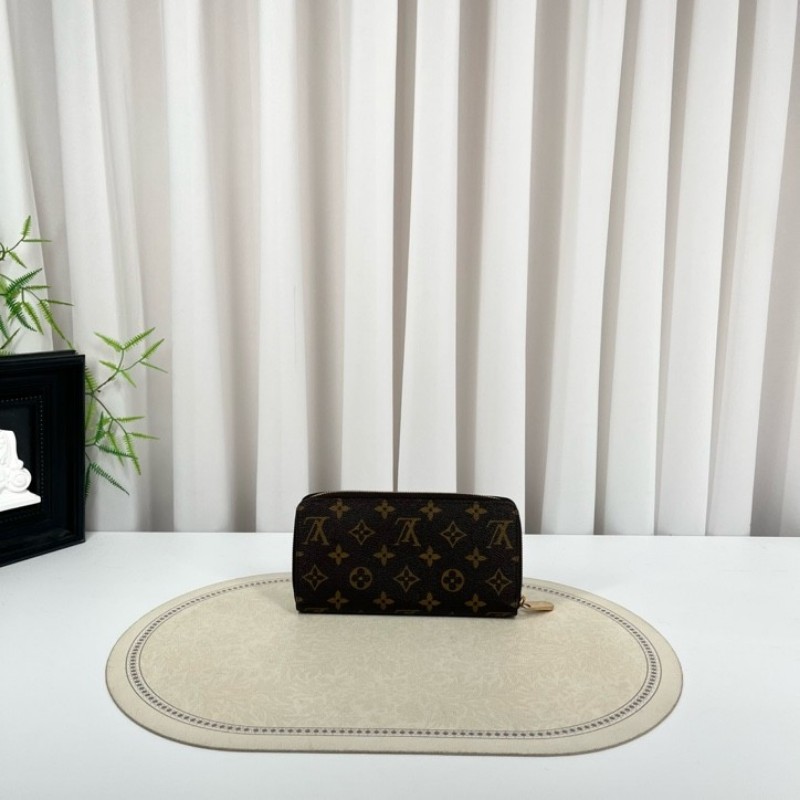 LV路易威登 長款老花拉鍊錢包 棕色內裡 內裡整潔 卡位多 容量大-0