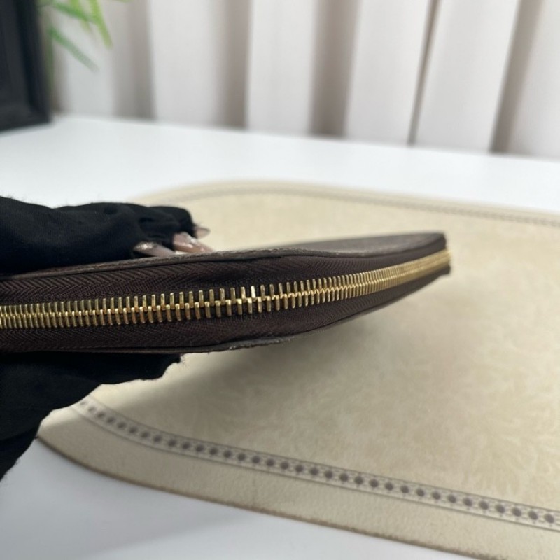 LV路易威登 長款老花拉鍊錢包 棕色內裡 內裡整潔 卡位多 容量大-11