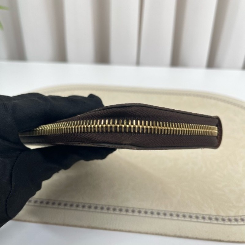 LV路易威登 長款老花拉鍊錢包 棕色內裡 內裡整潔 卡位多 容量大-12