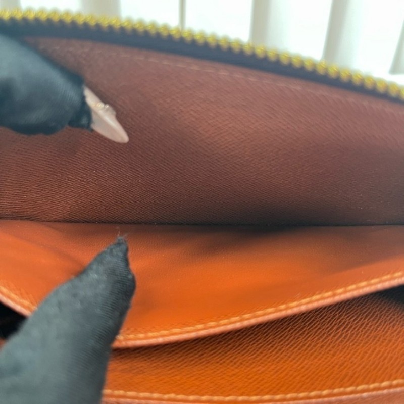 LV路易威登 長款老花拉鍊錢包 棕色內裡 內裡整潔 卡位多 容量大-20